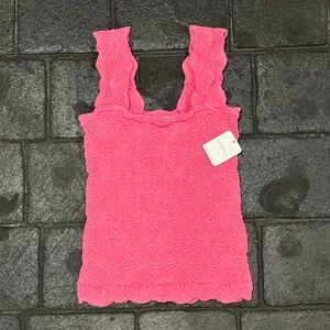 Free people love letter cami tank pink size M/L NWT
